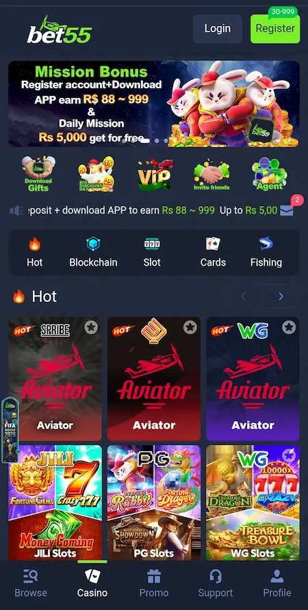 Bet55 Game login