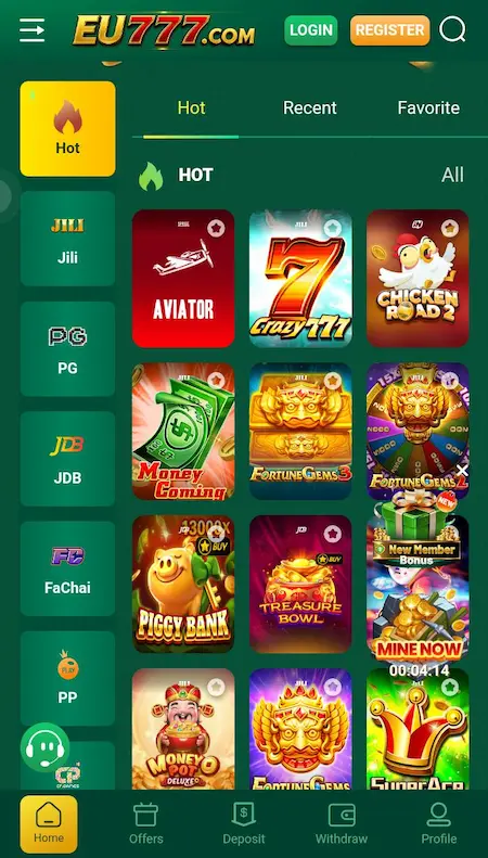 EU777 Game interface