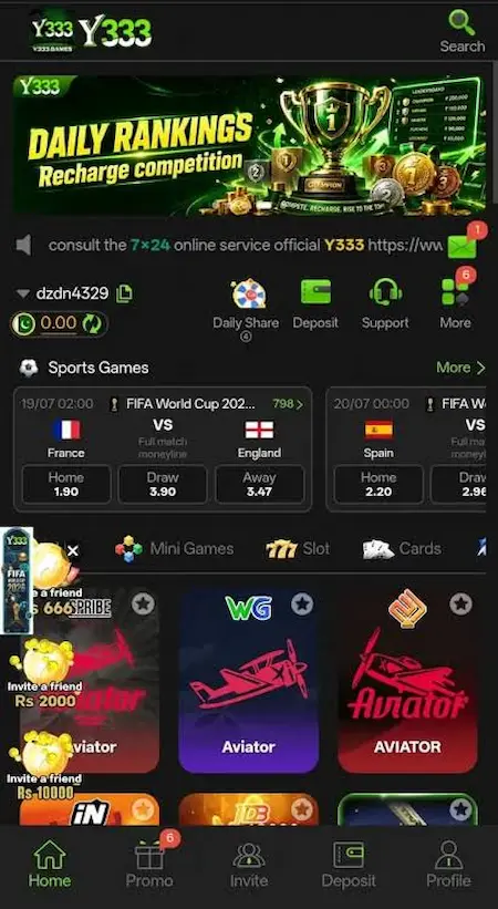 Y333 Game interface